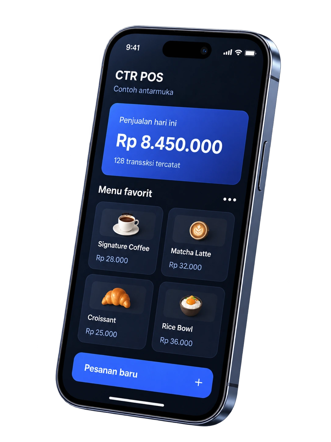 Mockup iPhone CTR POS realistis